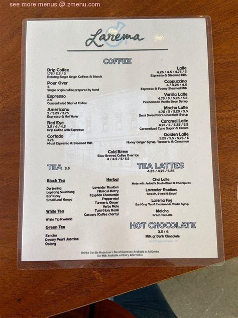 larema coffee house menu 